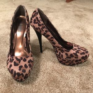 Cheetah print platform heels